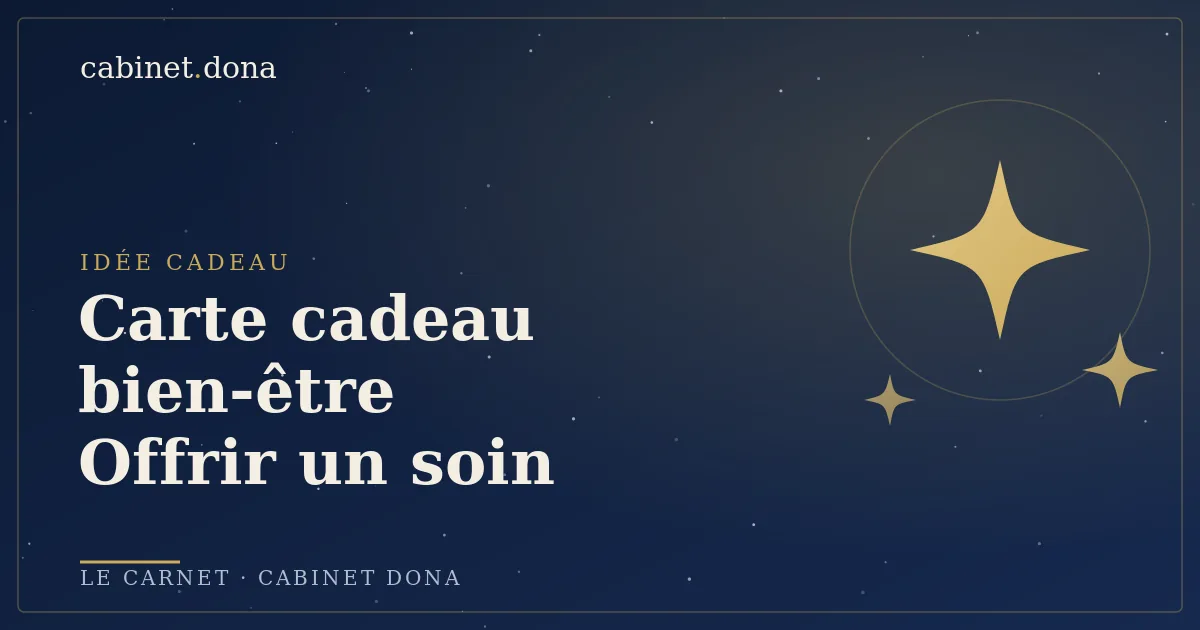 La carte cadeau bien-être, Cabinet Dona