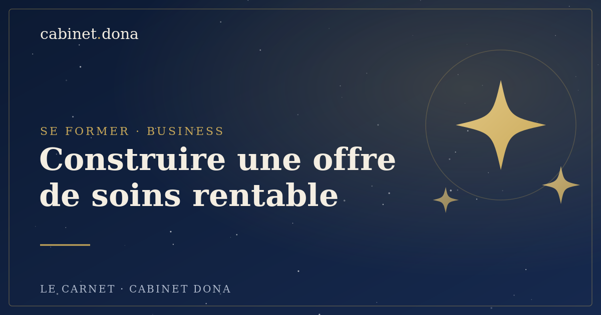 Construire une offre de soins rentable : cures, forfaits et fidélisation, Cabinet Dona