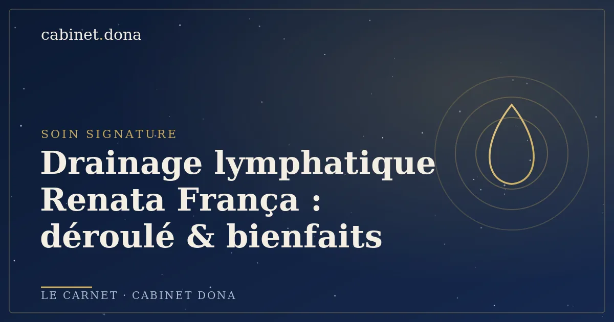 Drainage lymphatique méthode Renata França, bienfaits et déroulé, Cabinet Dona