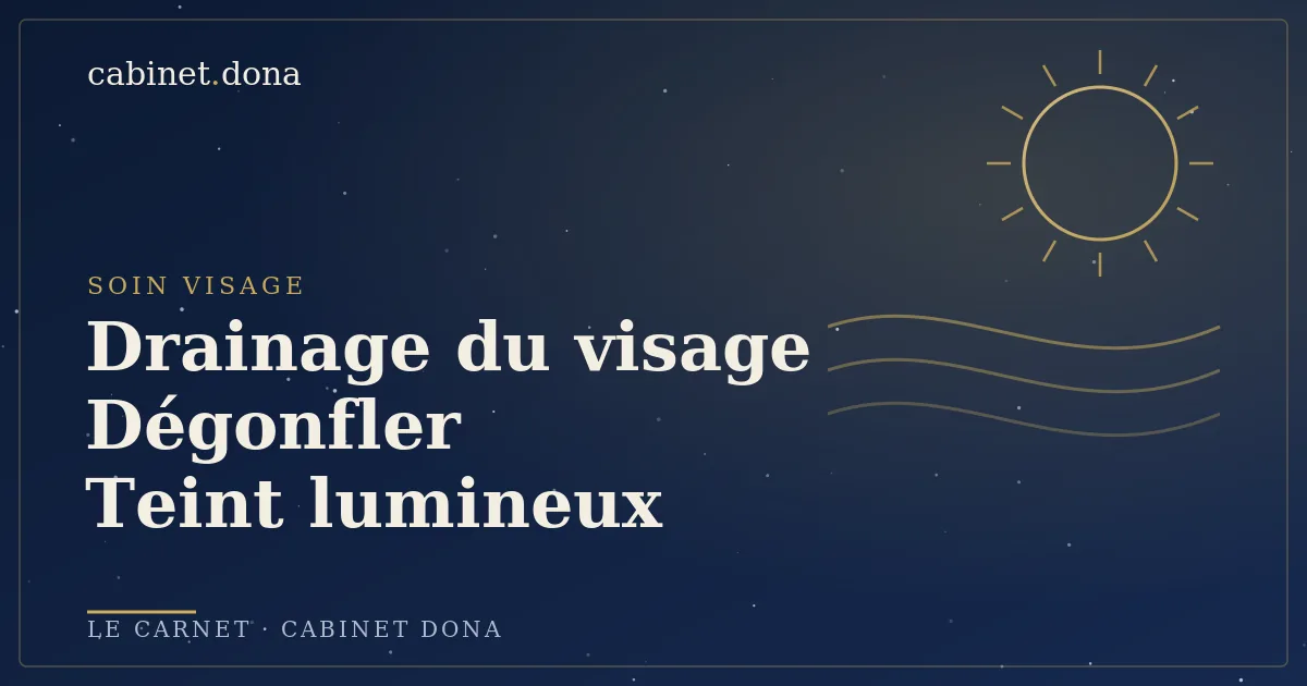 Drainage lymphatique du visage, soin Miracle Glow, Cabinet Dona