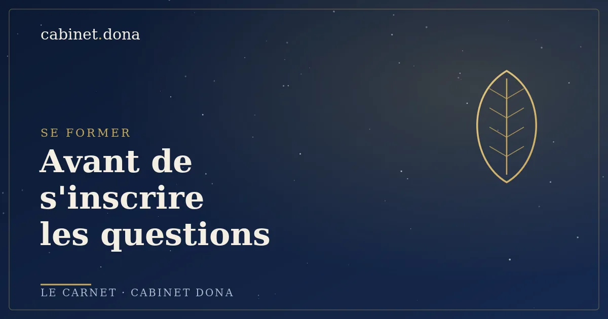 Les questions à poser avant une formation bien être, Cabinet Dona