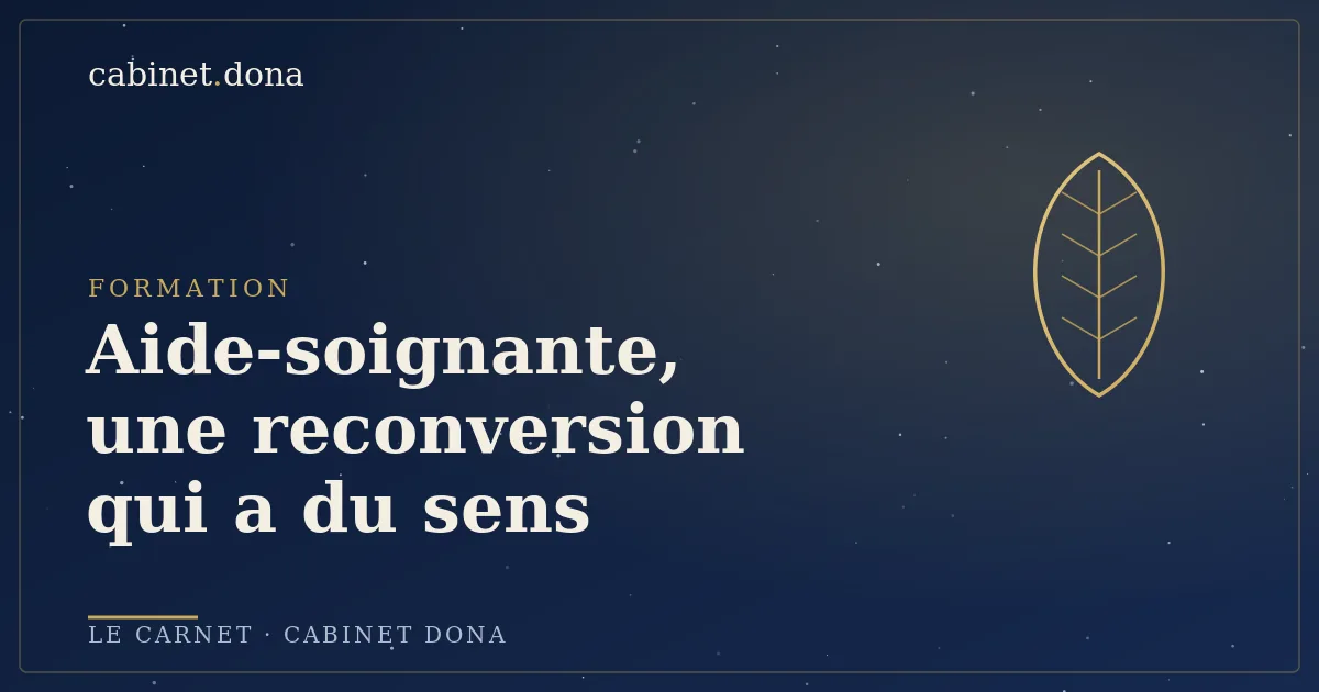 Reconversion aide-soignante vers le bien-être, Cabinet Dona