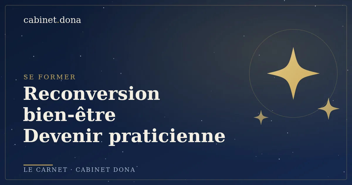 Reconversion bien-être : devenir praticienne, même sans diplôme, Cabinet Dona