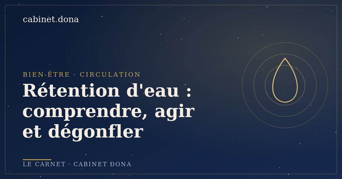 Rétention d'eau : causes, signes et solutions naturelles, Cabinet Dona