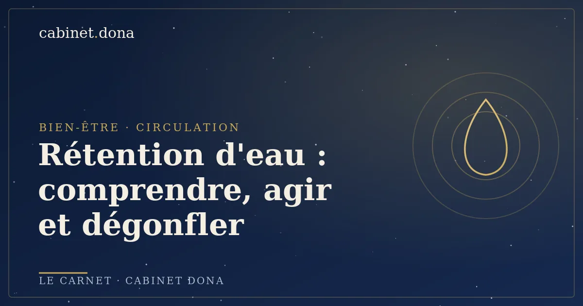 Rétention d'eau : causes, signes et solutions naturelles, Cabinet Dona
