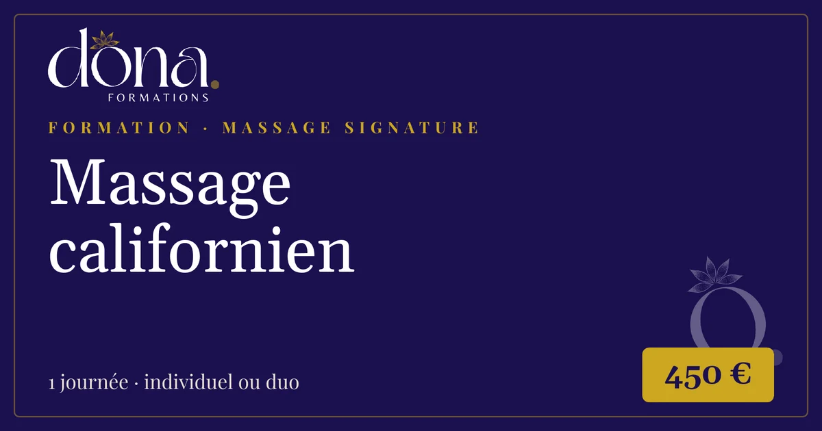 Formation massage californien, 1 jour, 450 €